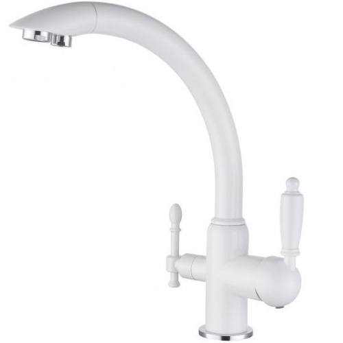 Смеситель KAISER Vincent боковой под фильтр white (ВИТРИНА)