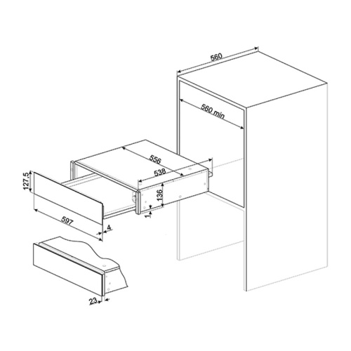 Встраиваемый подогреватель посуды SMEG CPRT615NR