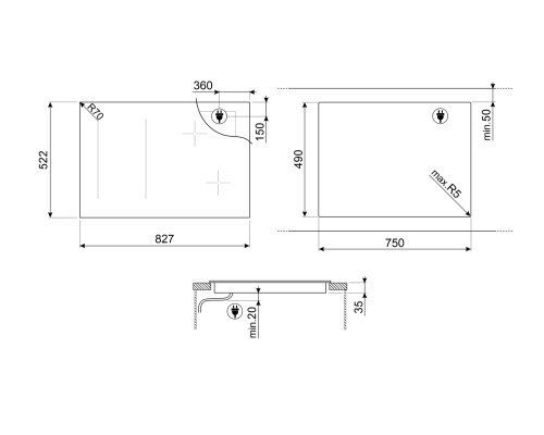 Индукционная варочная панель SMEG SISL7844MB