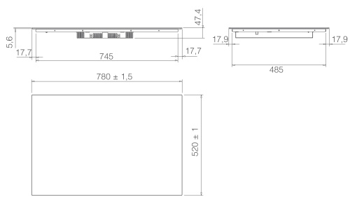 Индукционная варочная панель ELICA RATIO CONNEX 803 PLUS BL
