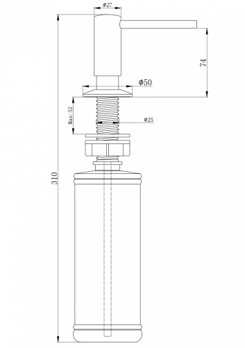 Дозатор PAULMARK DECUS D004-GM-M