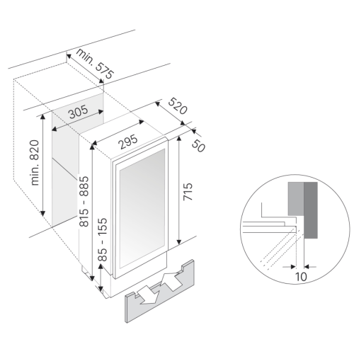 Встраиваемый винный шкаф KUPPERSBUSCH FWKU 1531.0 S