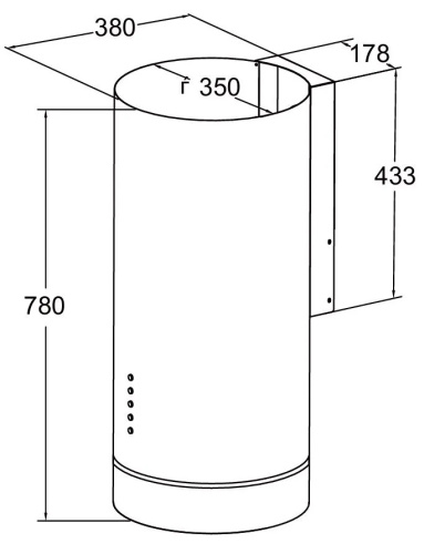 Вытяжка  MEFERI TUBE35WH COMFORT