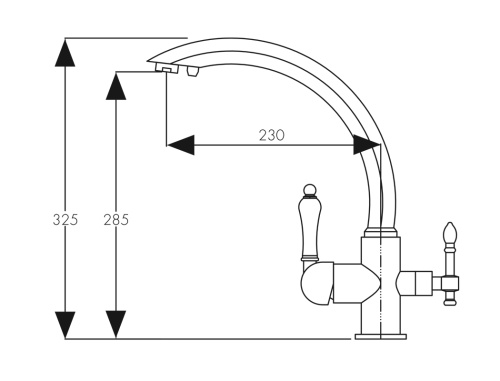 Смеситель KAISER Vincent под фильтр cостаренная бронза (ВИТРИНА)