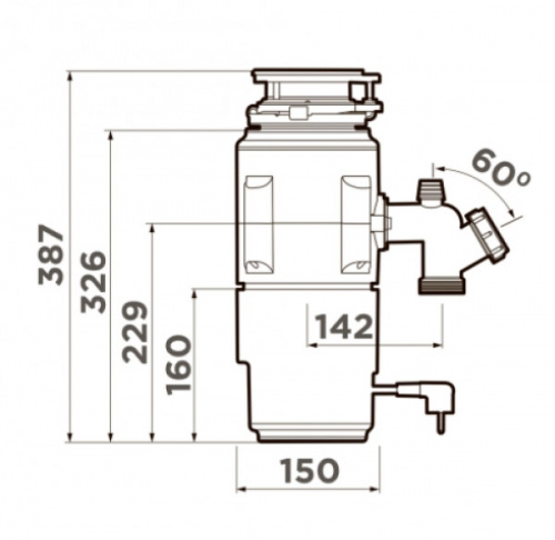 Измельчитель пищевых отходов OMOIKIRI Nagare Slim 500