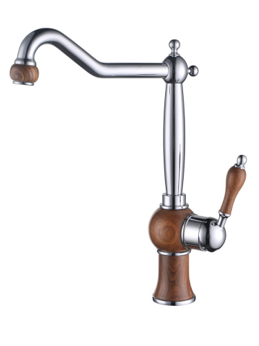 Смеситель KAISER Wood боковой хром (ВИТРИНА)