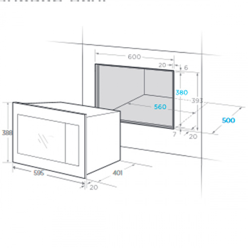 Встраиваемая микроволновая печь MIDEA TG925B8D-BL