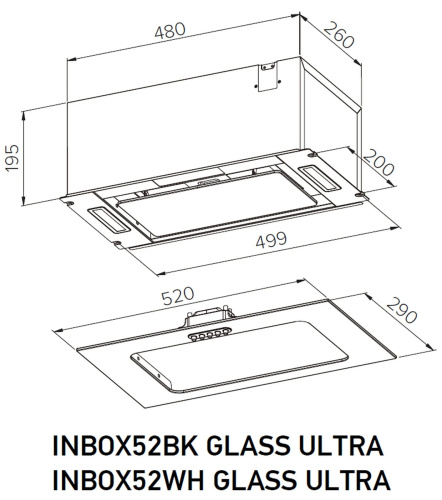Вытяжка MEFERI INBOX52BK GLASS ULTRA