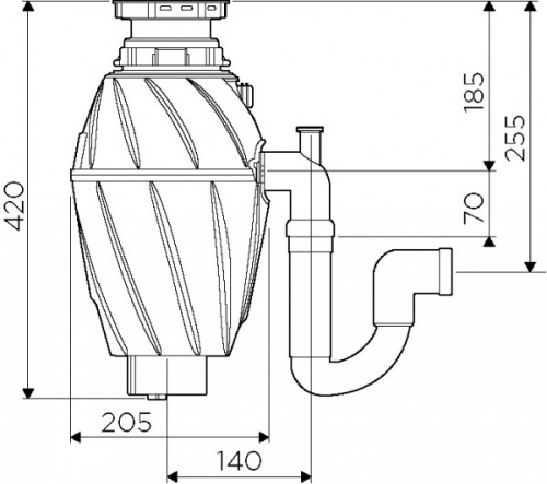 Измельчитель пищевых отходов OMOIKIRI Nagare 1000